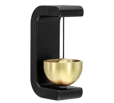 Wooden Magnetic Door Chime/Dopamine Bell with Brass for Home & Office ( Black )