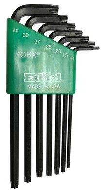 10707 7 Pieces Security TORX star L-Key Set T10-T40 Long Series Steel