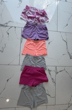 Girls Sweat Shorts Lot Elastic Waist Purple Pink Orange Gray Floral Assorted