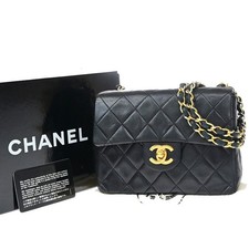 CHANEL CC Mini Matelasse Chain Shoulder Bag Leather Black GHW Vintage 805RP189