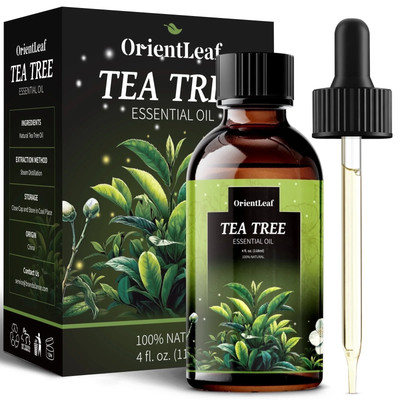 Orientleaf Pure Tea Tree Essential Oil for Skin Hair Diffuser Massage, 4 Fl Oz