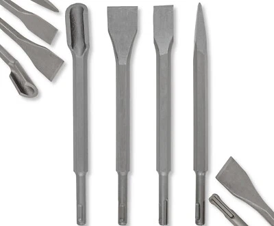 VORFAL 4 Stück SDS Plus Meissel Set 250 mm Meißel Kanal Spitz Flach Breit Fliesen Satz