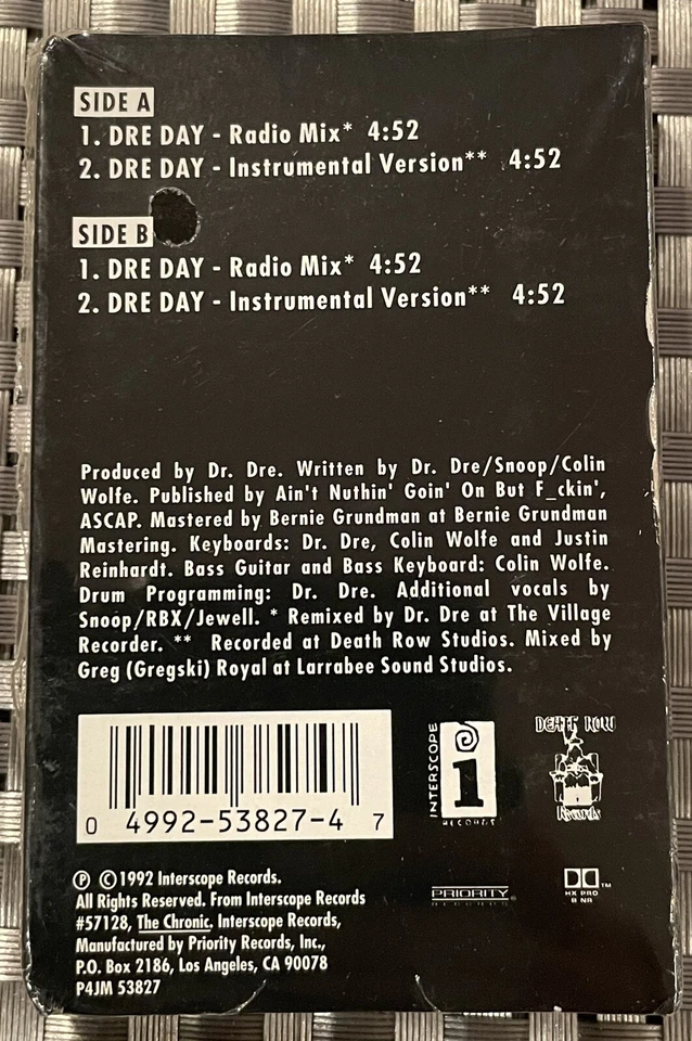 DR. DRE DRE DAY-RARE OOP-NEW SEALED-1992-SINGLE-SNOOP DOGGY DOG-DEATH ROW - Image 2 of 4