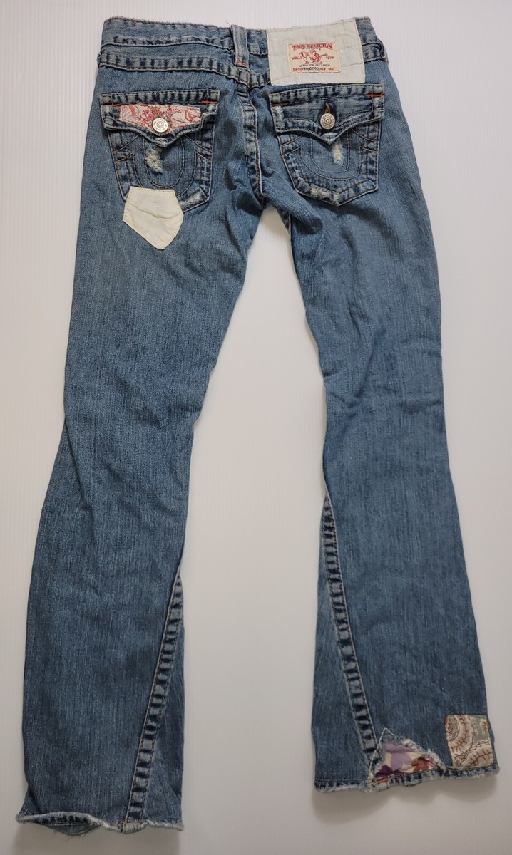 パンツ archive TRUE RELIGION bell bottom denim Vtg True Religion #503 Joey Blue Jeans Woodstock Distressed