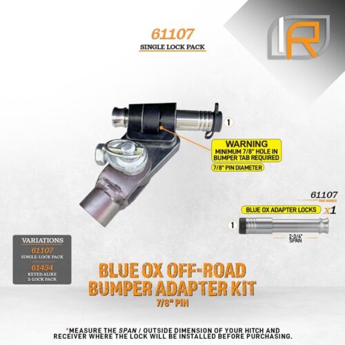 61454-D | Locking Pin for Blue Ox Off-Road Bumper Adapter Kit - 7/8 in Pin - ... - Foto 3 di 6