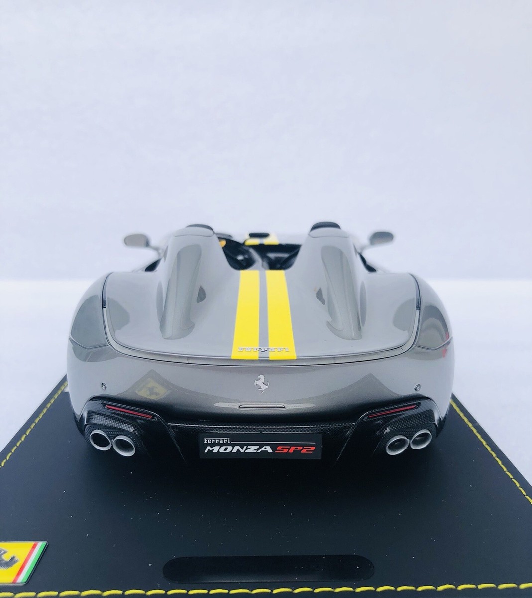 1/18 BBR Ferrari Monza Sp2 Grigio Ferro Iron Grey/yellow