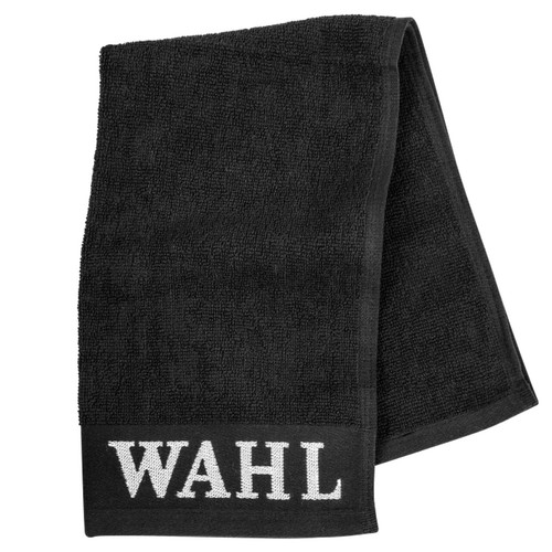 WAHL Barber Towel Shave Black Cotton Jacquard Embroidered Hair Face Bath NEW - Picture 2 of 2