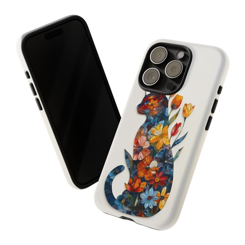 Cat Floral Stained Glass - Phone Ink Cover Case for iPhone, Galaxy, Pixel - 第 37/273 張圖片