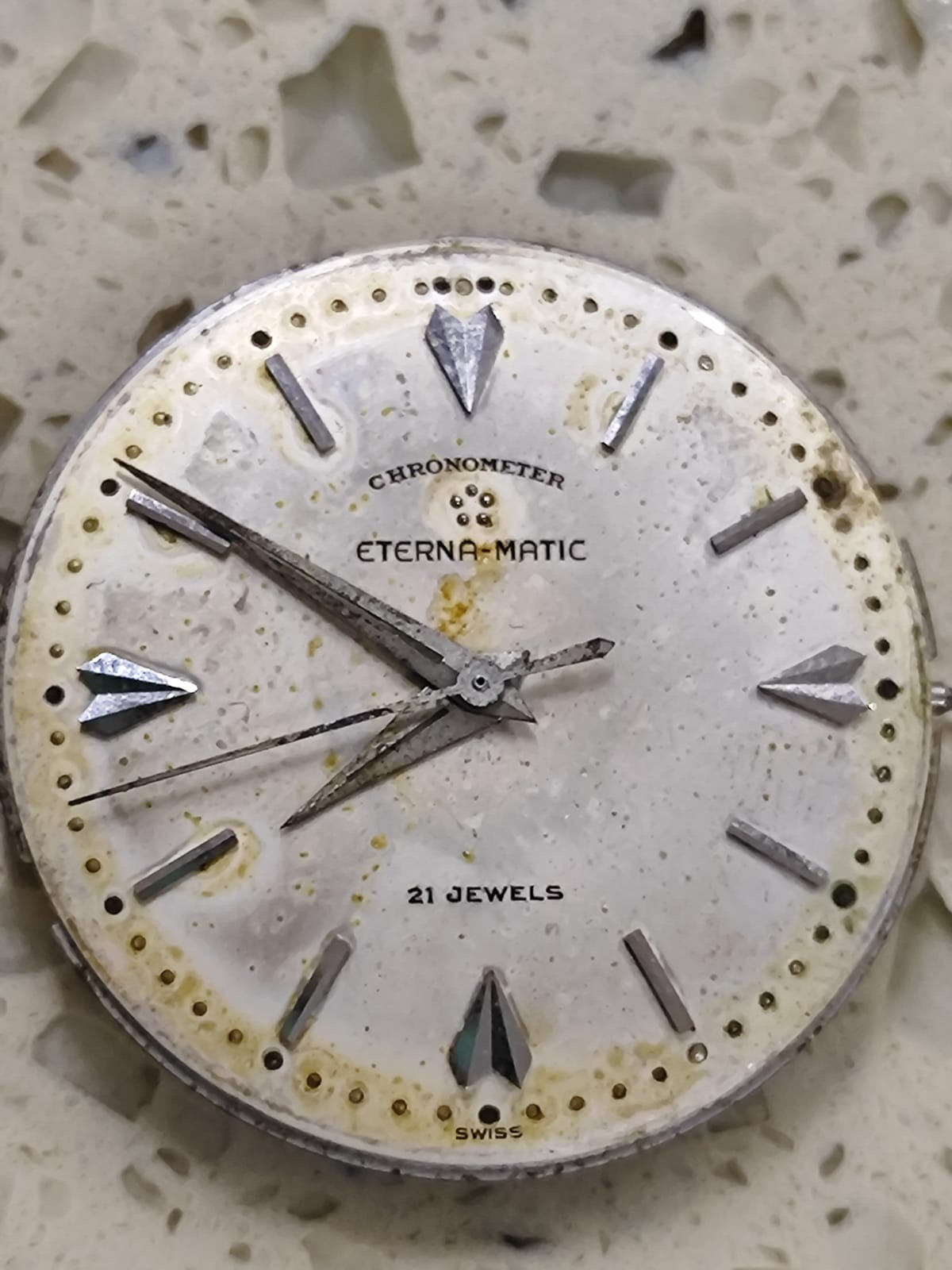 Eterna-matic Automatic Chronometer . Cal 1429U Movement Not Work Good balance