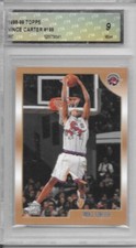 1998-99 TOPPS ROOKIE CARD GRADED 9 MINT VINCE CARTER