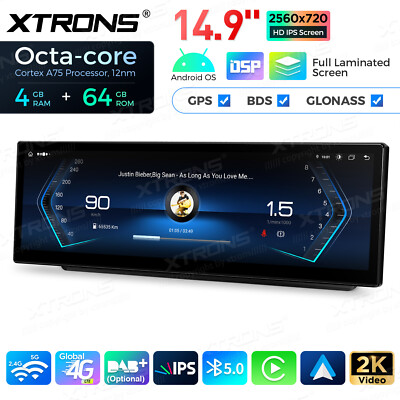 14.9'' Car Stereo IPS Screen 4+64GB Android 14 For BMW 3 Series E90 E91 E92 E93