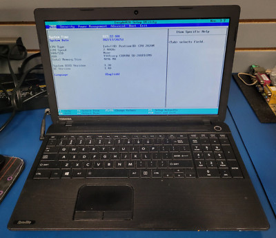 Toshiba Satellite C850 Intel Pentium R 2020M @2.40 GHz 4GB RAM No HDD