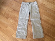 DKNY vintage women  s size 8 beige khaki cotton crop ankle pants wide 15x10x26