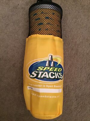 Yellow Speed Stacks 12 Stapelbecher Schnelligkeitstrainingsspiel mit Tragetasche + Timer