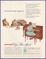 Original 1955 LESTER Betsy Ross Spinet Piano Music Ephemera 1950's Print Ad
