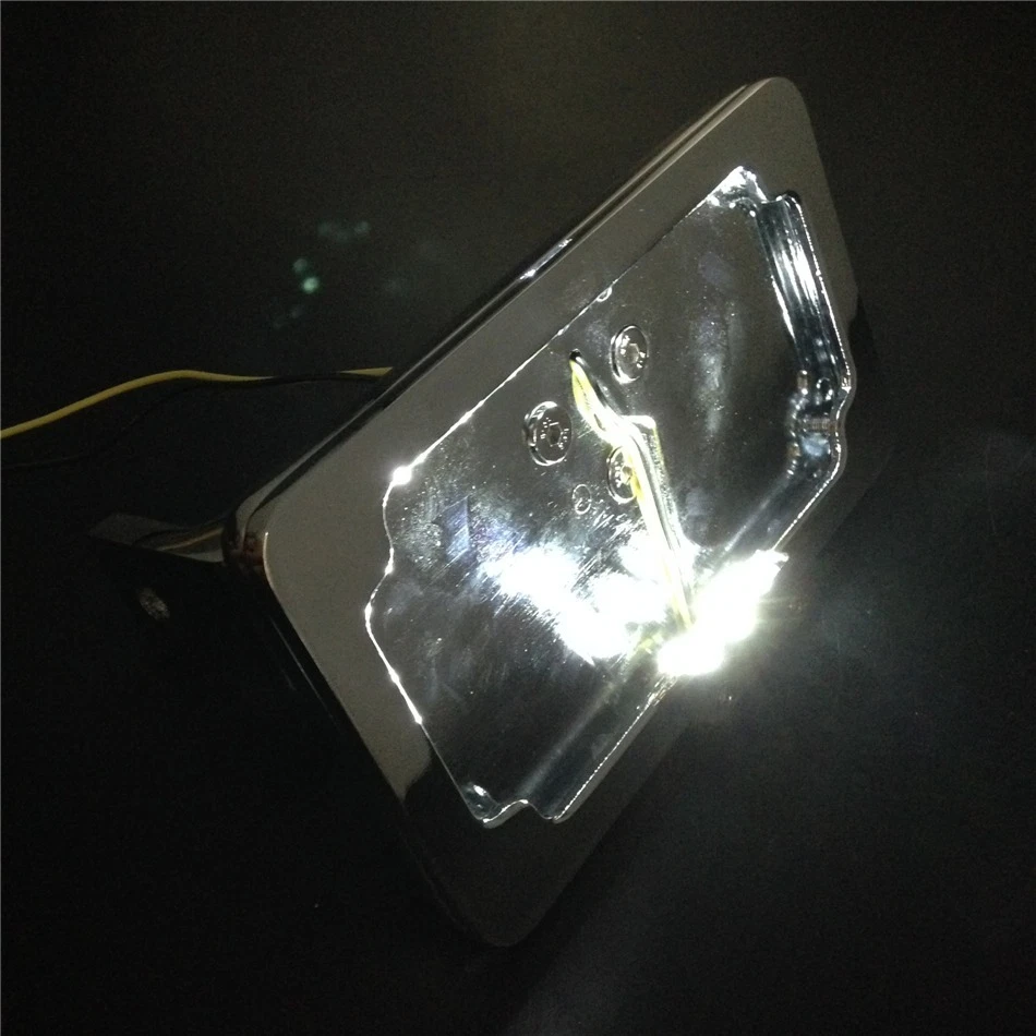 For Suzuki Gsxr600 1300 750 Sv650 Chrome Side Mounted Led License Plate Bracket - Image 4 of 4