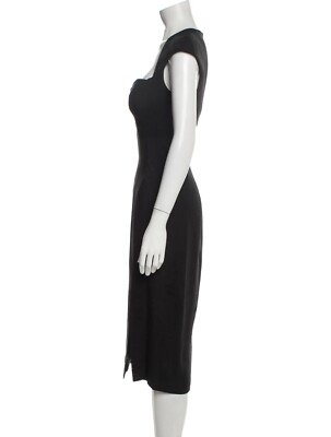 John Galliano Fall 2001 Black Floral Silk Bias Draped Slit Evening