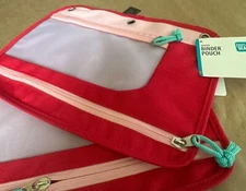 Binder Pouch Pen+Gear Office School Supplies Storage 2 Zipper Pink 2 Pack New