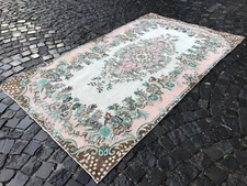 Large rug, Turkish rug, Vintage rug, Wool rug, Handmade rug, Carpet,4,7 x 8,2 ft