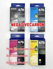 4-PACK EPSON GENUINE 676XL BLACK  COLOR INK NO RETAIL BOX WORKFORCE WP-4020