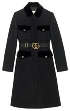 Gucci  Sz 38 Xs 2020 Cruise Wool Velvet Logo Coats 550978 Zaal6 1000 1gg857