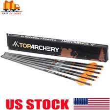 Toparchery 20" Crossbow Bolts Pure Carbon Shaft Straightness.006 FOR Crossbow