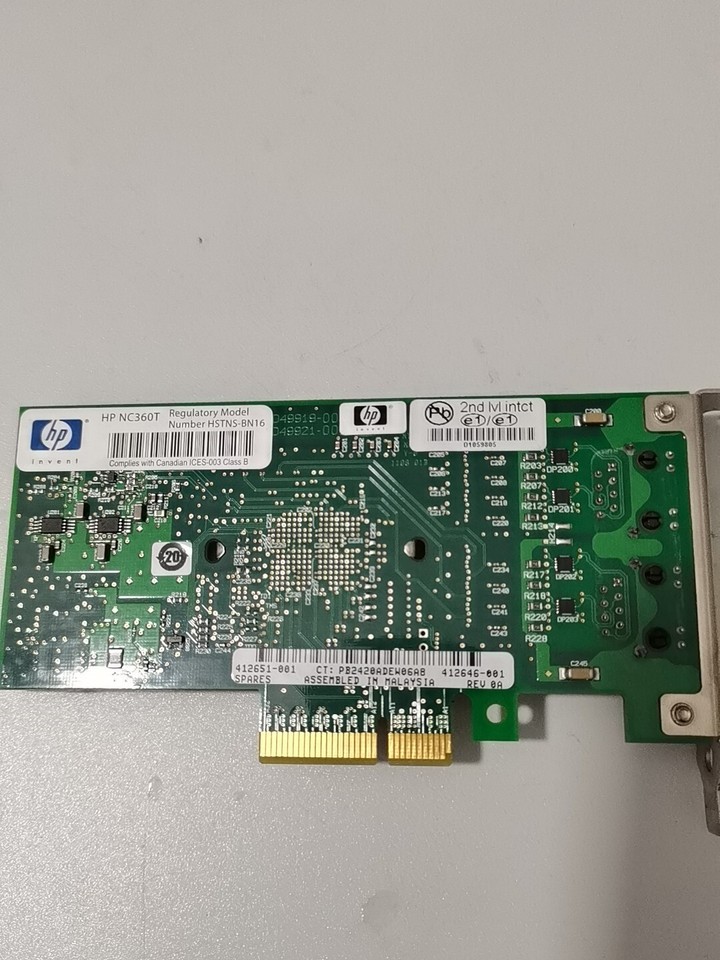 HP NC360T Gigabit Dual PORT PCIe X4 NIC Card HSTNSBN16 412646001