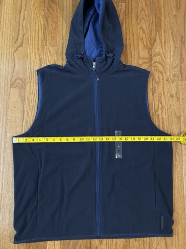 Michael Kors Men's Fleece Hoodie Vest XL NWT $128 Midnight Blue - Picture 2 of 2