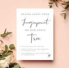 Wedding sign - Fingerprint Tree Guestbook Sign 