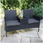 Lovebirds Rattan Effect Tete-a-Tete Bali Garden Patio Outdoor Furniture 2 Seater