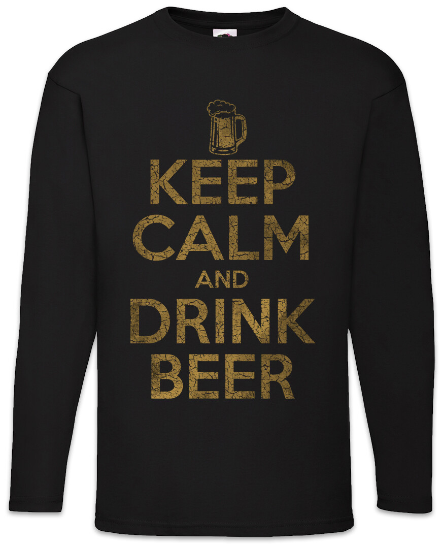 ALTRA T shirt manica lunga uomo Keep Calm And Drink Beer birraio birra ubriaco