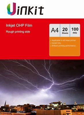 20 Sheets A4 Overhead Projector Film OHP Film Transparent For Inkjet Only Uinkit