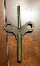 Antique Brass Double Ended Clock Winding Key Pre Owned Good Condition