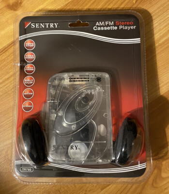 VTG SENTRY Walkman TR-792 Portable Tape Cassette Player NOS Transparent Radio