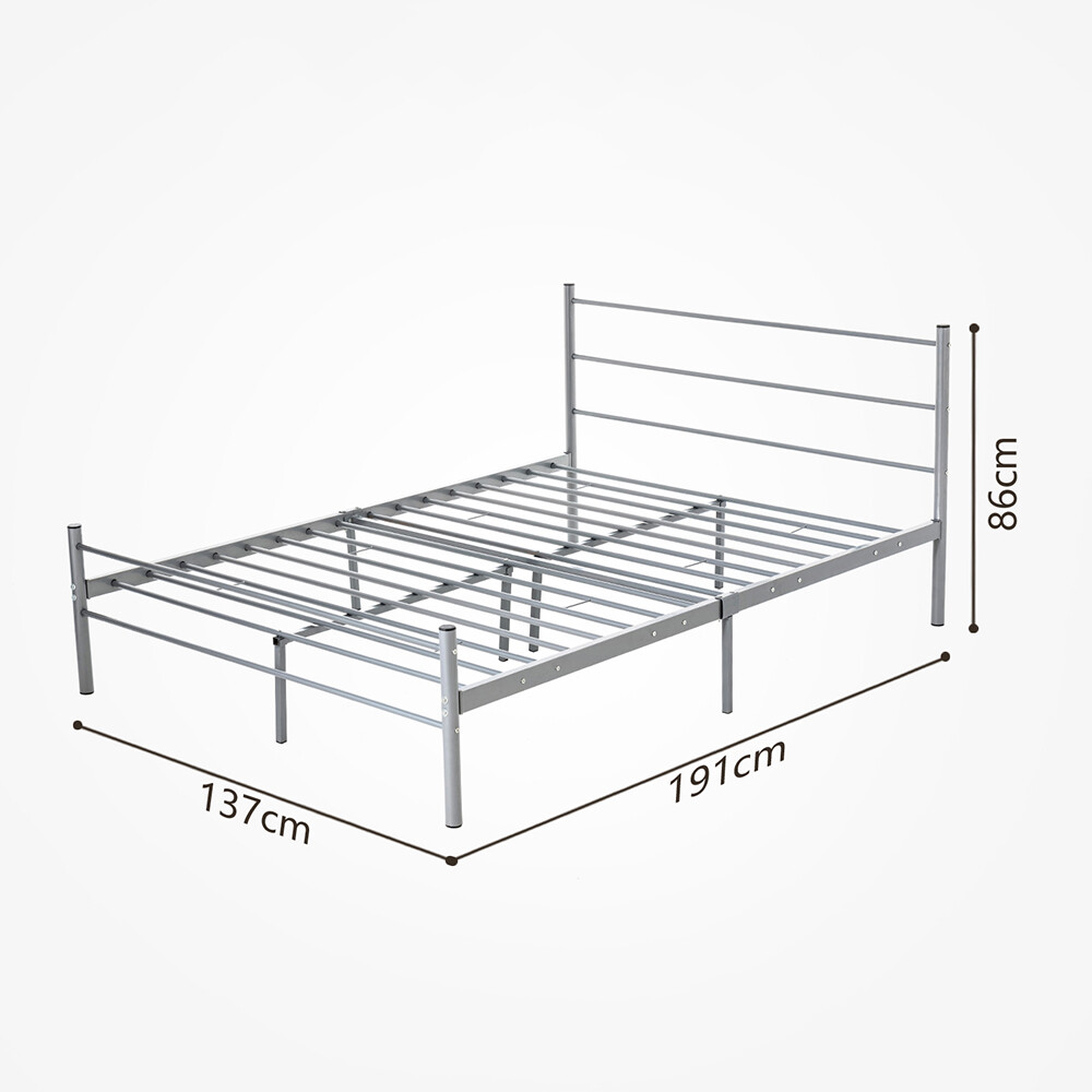 Simple Metal Bed 3ft Single 4ft6 Double Bed Frame Mattress Bedroom