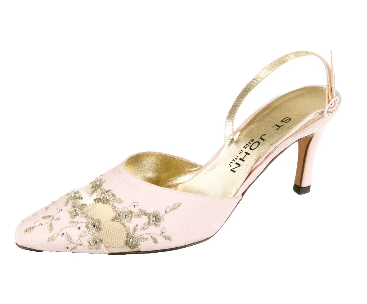 Tacones De Satén Zapatos vintage 1980s para Mujer