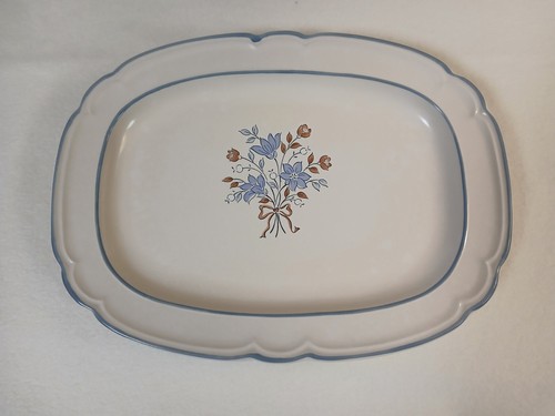 Steinzeug rechteckige Servierplatte, Cordella Bluet Collection