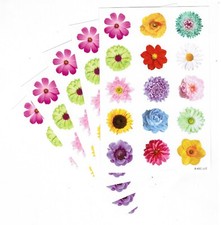 5 Sheets Colorful Flowers Daisy Sunflower Stickers