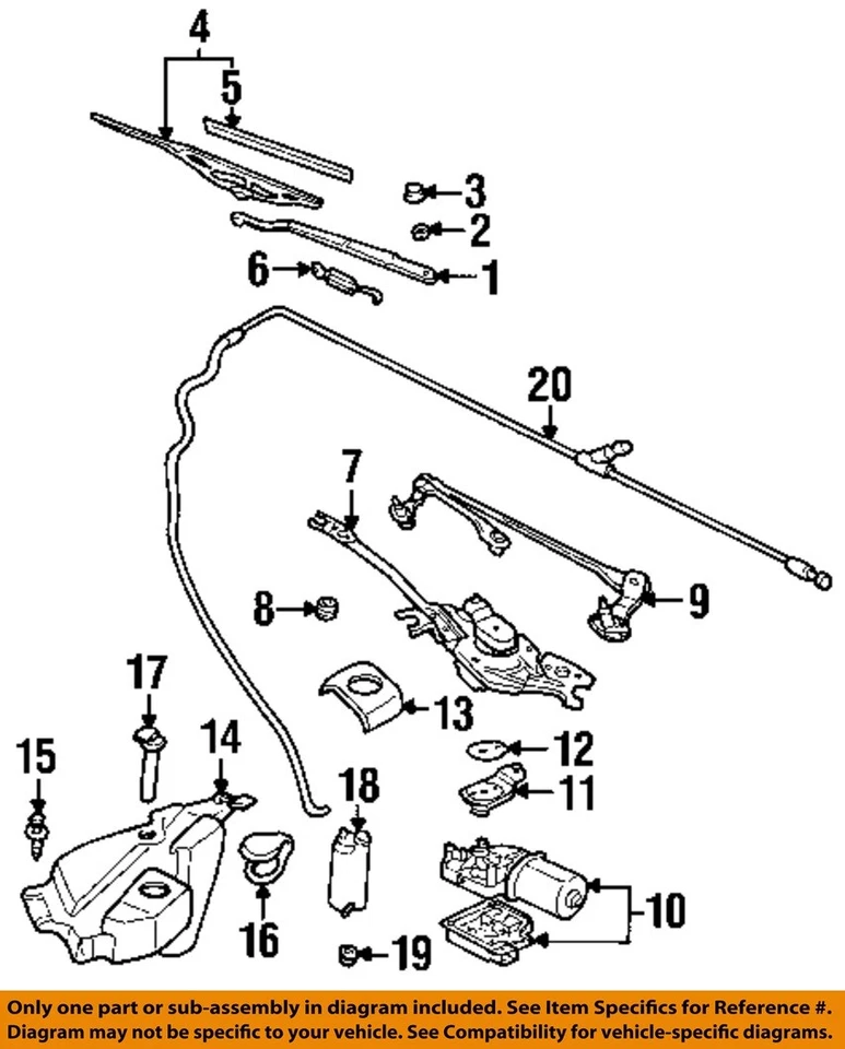 Подержанная связь стеклоочистителя ветрового стекла подходит: 2004 Chevrolet Monte carlo класса A - Изображение 3 из 4