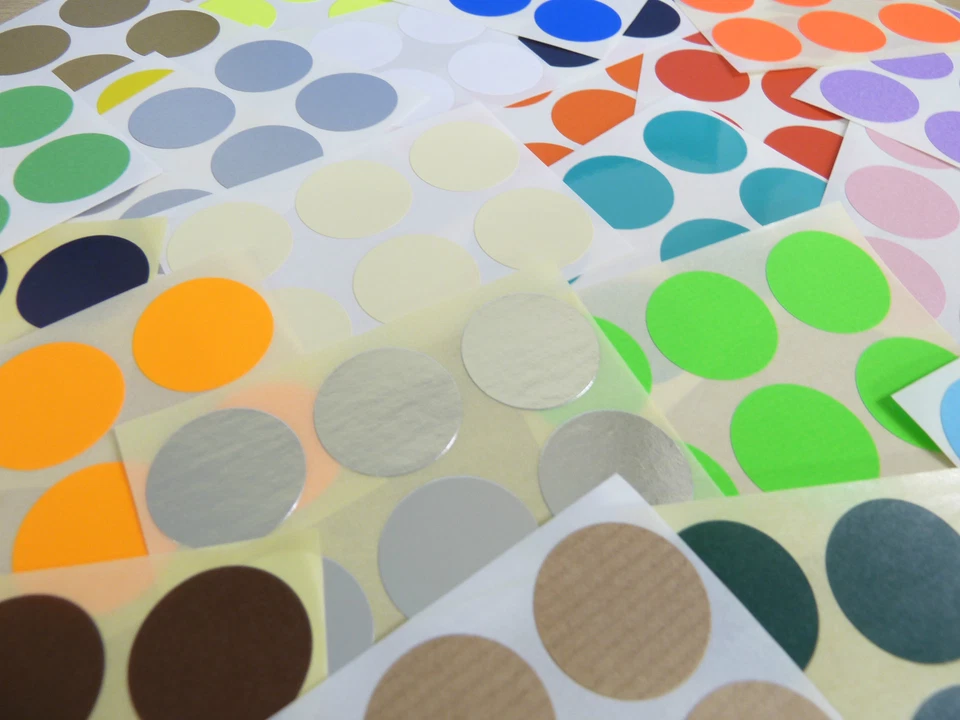 MINILABEL 25mm Round Colour Code Stickers - Packs of 30 Coloured Circular Sticky Labels