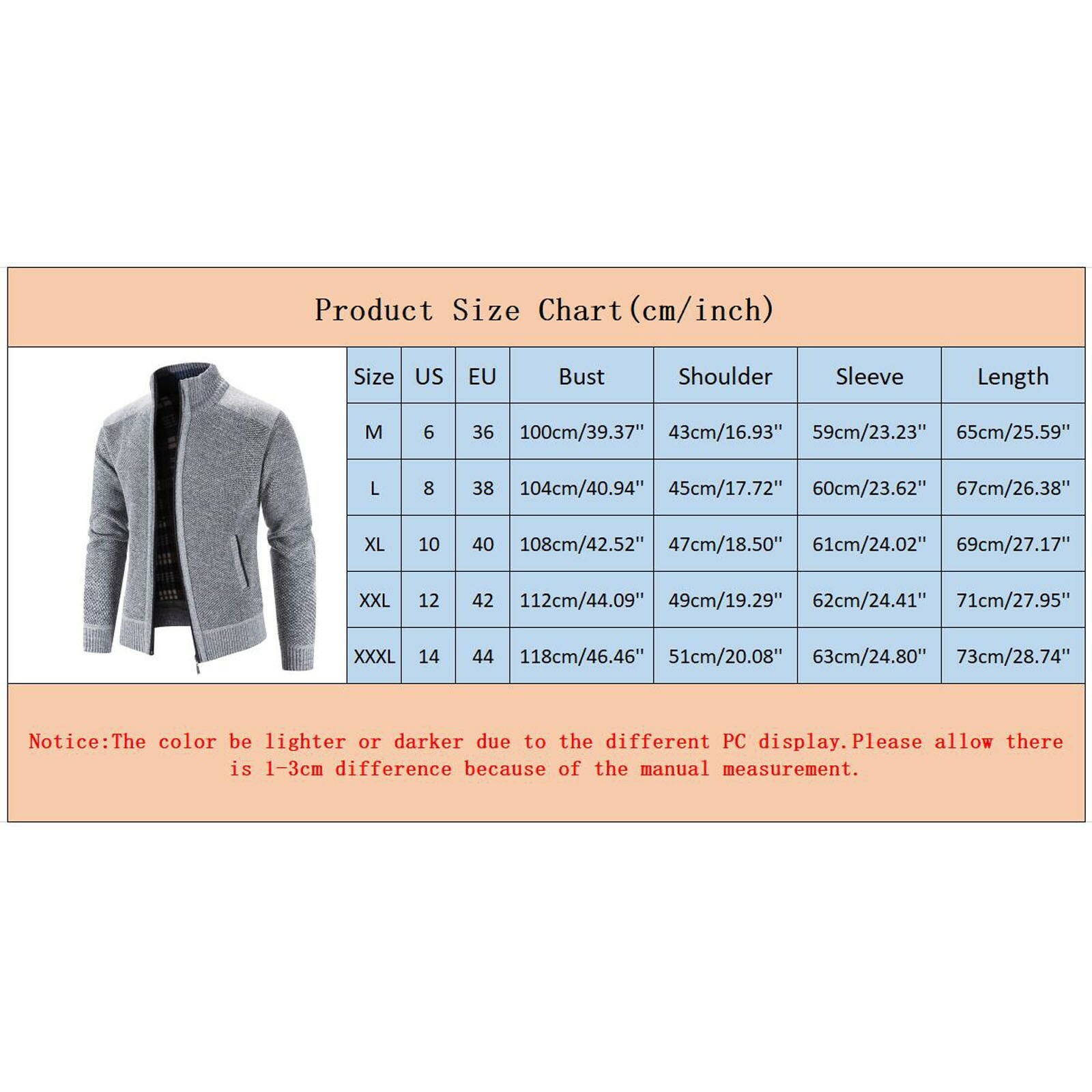 Men's Casual Winter Warm Long Sleeved Plus Velvet Sweater Cardigan ...