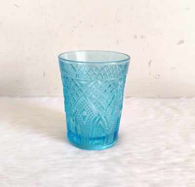 1920s Klassisch Einzigartig Design Aqua Blau Glas Bauchige Barware Sammler GT309