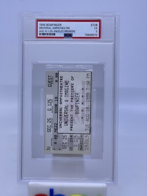 1999 Bowfinger Ticket Stub Graded PSA 5 EX LA PREMIERE AUGUST 10