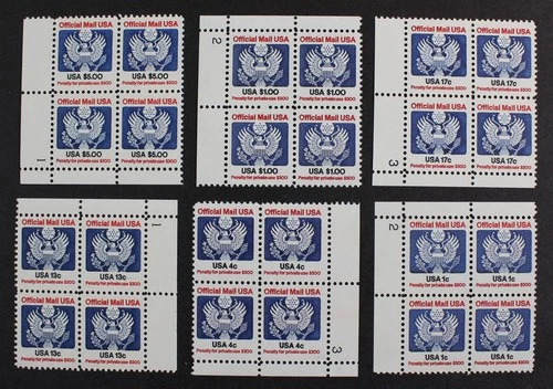 CKStamps: US Stamps Collection Scott#O127/O133 Block Mint NH OG Incomplete