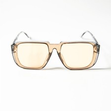 KA Men's Square Sunglasses Brown Plastic Frame Tinted Brown Lenses Classic Style