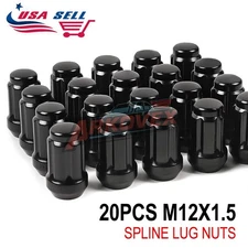 20x Black Spline Tuner Wheel Lug Nut Bolt M12x1.5 For Toyota Avalon Camry Matrix