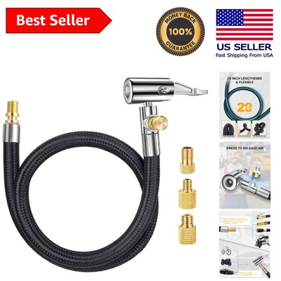 #ad Effortless 20 Inch Tire Inflator Hose Adapter with Locking Air Chuck Technology $21.95