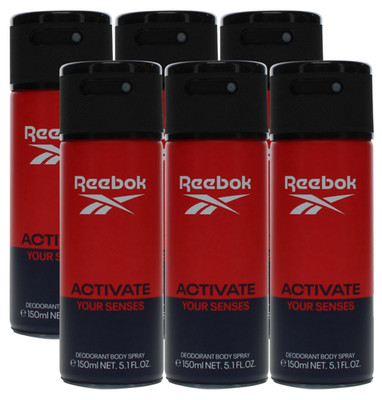 6 x 150 ml Reebok Deodorant Body Spray für Männer - Aktivieren Sie Ihre Sinne