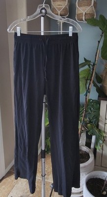 Pact Organic Women's Luxe Essential Wide Leg Pants, Black, L, EUC