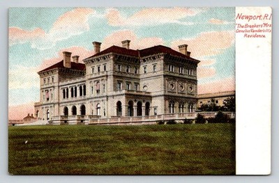 Newport RI The Breakers Mrs. Cornelius Vanderbilt Residence Postcard c1910